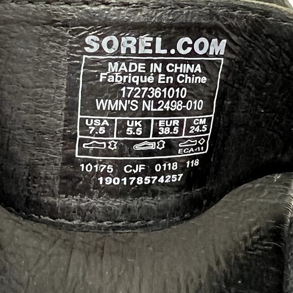 Sorel Torpeda Slide II Black Leather & Suede Sandals size 7.5 - Picture 11 of 13